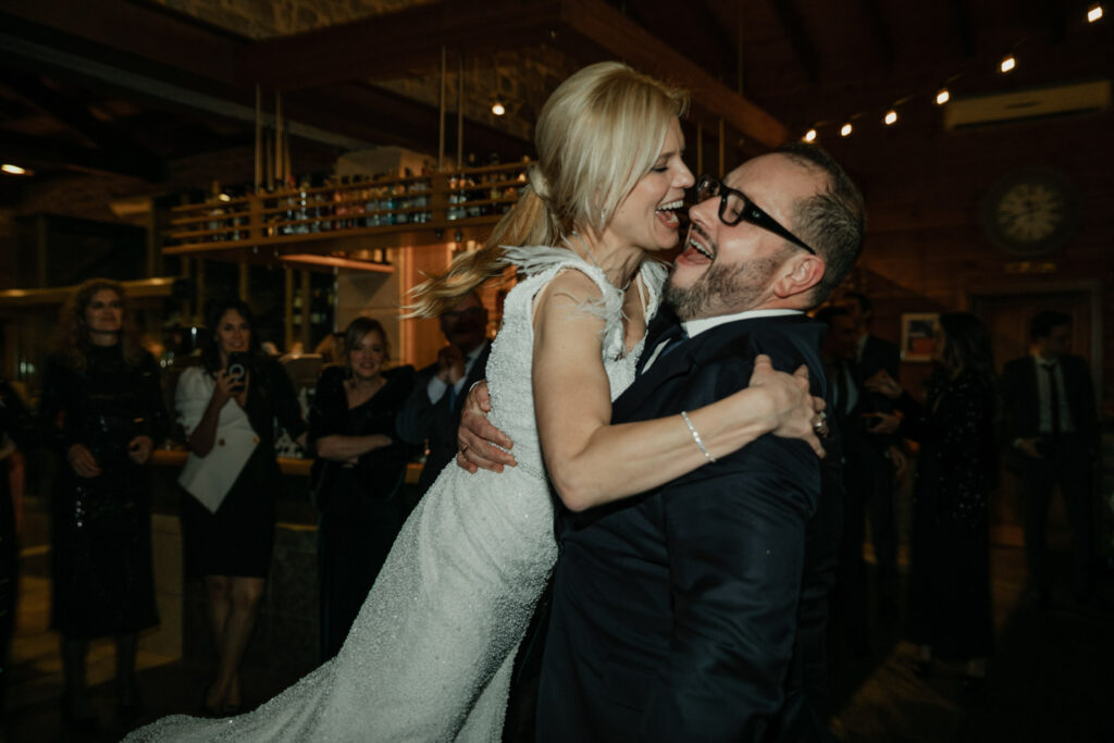 boda de invierno en la tabla