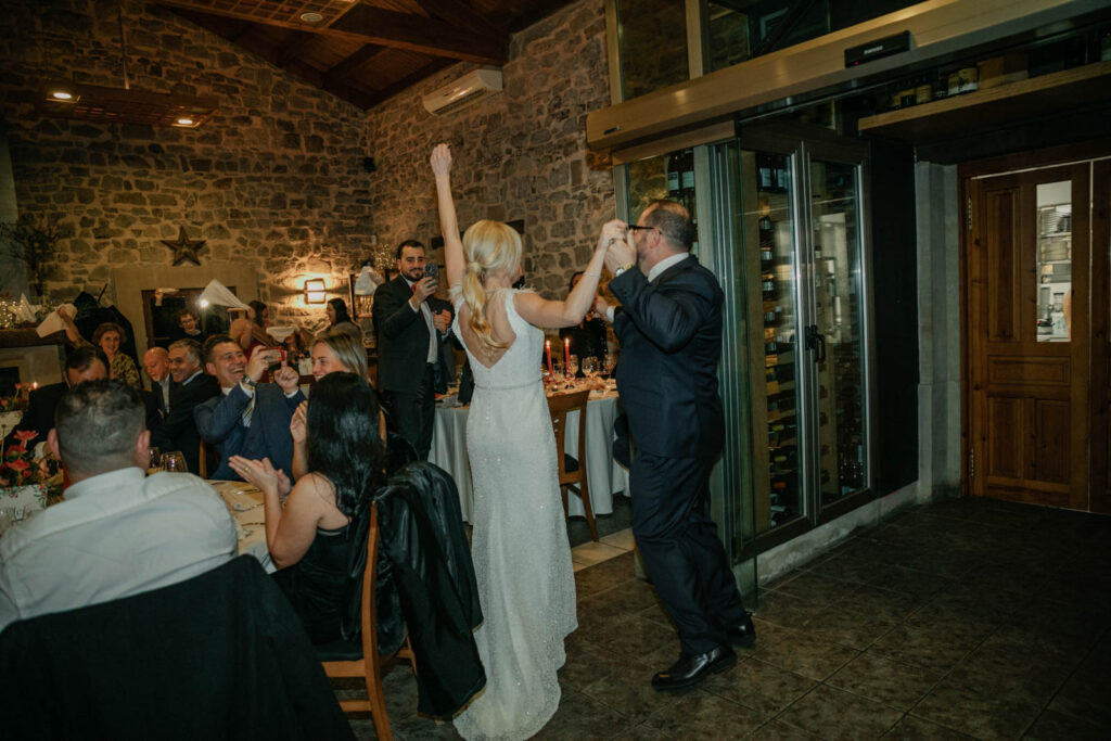 aperitivo de boda en la tabla