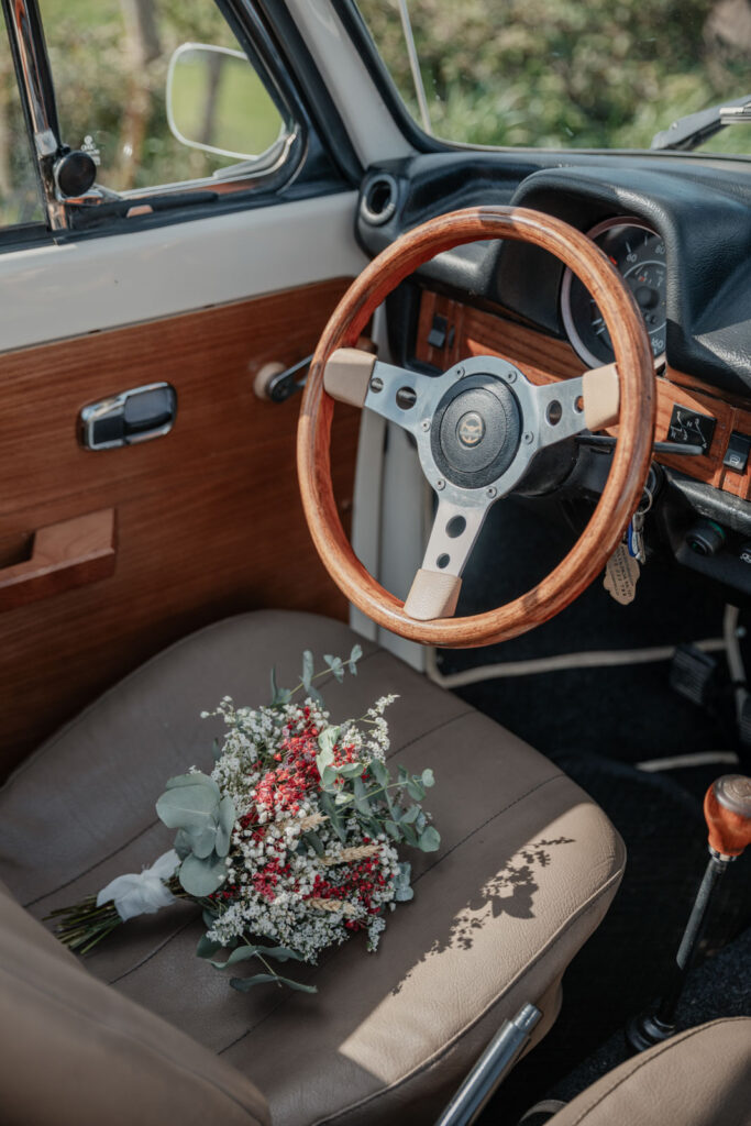 ramo-boda-coche coche para una boda original