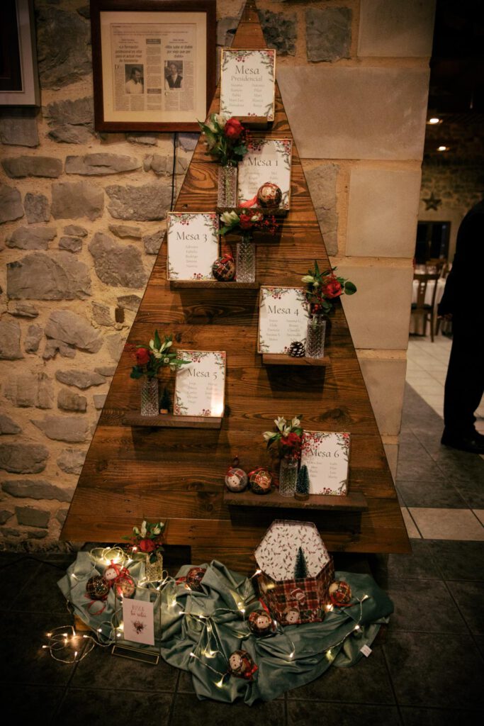 boda en navidad en la tabla