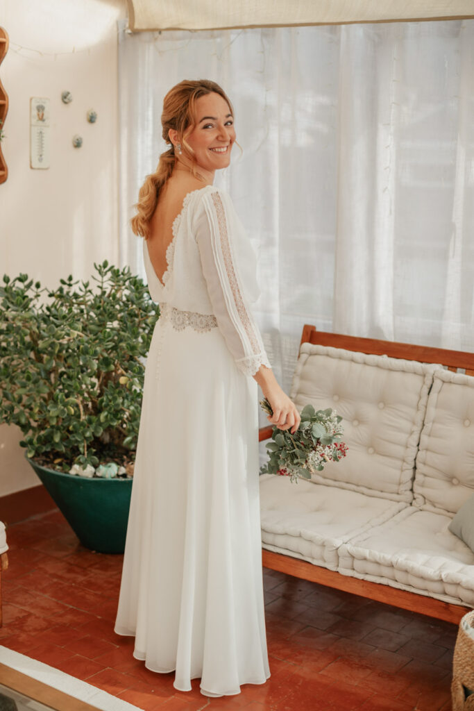 vestido-novia-manga-larga novia con vestido de manga larga